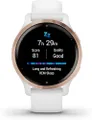 Garmin 010-02429-13 Venu 2S - multisport gps aangesloten horloge met amoled scherm - lange batterijduur (10 dagen) - roségoud / wit - 40 mm kast