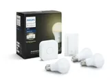Starterkit Philips Hue White: 3x E27 lampen + bridge + afstandsbediening