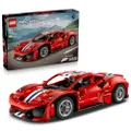 LEGO Technic Ferrari 488 PISTA Auto Speelgoed voor Kinderen vanaf 9 Jaar - Kinderkamer Decoratie - met Besturing, V8-Motor, Bewegende Zuigers en Diffe