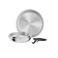 Tefal Ingenio Comfort Max Uncoated 4-delige pannenset, stapelbare pannen, afneembare handgreep, L968S434