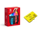 Nintendo Switch OLED &amp; SanDisk 256 GB Memory Card Bundle &#8211; Neon Red &amp; Blue
