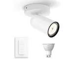 Philips Hue Pongee Opbouwspot (Wit) - Warmwit Licht - Incl. Hue Dimmer Switch - Wandspot of Plafondspot met 1 Lichtpunt - GU10 - Hue White