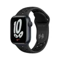 Apple Watch Nike Series 7 GPS, boîtier Aluminium Minuit 41mm avec Bracelet Nike Sport Anthracite Noir