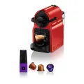 Krups Nespresso Inissia röd, kaffebryggare, kaffemaskin för kaffe, automatisk kompakt, tryck 19 bar YY1531FD