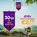 30 GB + onbeperkt bellen voor 2,50 per maan (eerste 12 mnd) (Sim Only)