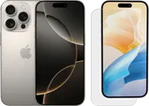 Apple iPhone 16 Pro 128u00a0Go Titane Naturel + BlueBuilt Protu00e8ge-u00e9cran Verre