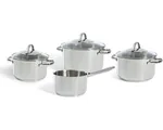 BK Essentials Pannenset 4-delig - 16/18/20cm -Zonder PFAS-vrije antikleeflaag - Pannenset inductie - Inductie kookpan - RVS pannenset - Ovenbestendig 