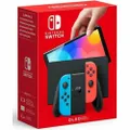 Nintendo Switch (OLED model) with Neon Red & Neon Blue Joy-Con