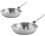 BK Sparkling Uncoated Koekenpannenset 2-delig - Koekenpannen 20/28 cm - Zonder antikleeflaag - Pannenset inductie - RVS pan - Ovenbestendig tot 230°C 