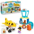 LEGO DUPLO Voor het Eerst op het Vliegveld Educatief Speelgoed voor Peuters voor Fijne Motoriek met Vliegtuig, 2 Figuren en Teddybeer - Cadeau voor Jo