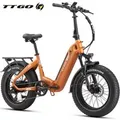 TTGO E-Bike Klapprad 20 Zoll, 4,0'' Fatbike-Reifen, 70Nm, Lockout-Federgabel, Faltrad, 7 Gang SHIMANO, Kettenschaltung, Heckmotor, 864 Wh, 140km, Dreh