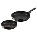 Tefal G2889032 Hard Titanium ON, koekenpannenset 24/28 cm, duurzame coating, warmte-indicator, ergonomische handgreep, geschikt voor alle warmtebronne