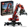 LEGO 42144 Technic Material Handler, Mechanical Model Crane Toy, with Manual and Pneumatic Functions, Construction Vehicle Building Set, Educational E