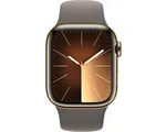 Apple Watch Series 9 - GPS + Cellular - 41mm - Gold Stainless Steel Case with Clay Sport Band - S/M