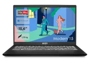 MSI Modern 15 Lifestyle & Business Laptop, 15,6 Zoll Full HD Display, AMD Ryzen 5 7430U Prozessor, 16 GB DDR4 RAM, 512GB SSD, AMD Radeon Graphics, Win