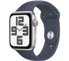 APPLE Watch SE (2023) &#8211; 44 mm Silver Aluminium Case with Storm Blue Sport Band, M/L, Silver/Grey,Blue