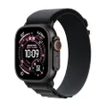Apple Watch Ultra 3 [GPS + Cellular 49 mm] Montre connectée course à pied et multisport avec boîtier titane Noir et Boucle Alpine noir. Communications