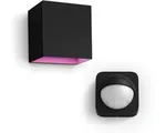 Philips Hue Resonate Wandlamp voor Buiten Down (Zwart) - Wit en Gekleurd Licht - Incl. Hue Bewegingssensor voor Buiten - Hue White and Color Ambiance