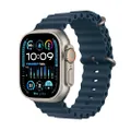 Apple Watch Ultra 2 [GPS + Cellular 49mm] Smartwatch with Rugged Titanium Case & Blue Ocean Band. Fitness Tracker, Precision GPS, Action Button, Extra