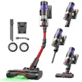 Ultenic U16 Flex Akku Staubsauger Kabellos 550W/50000pa, 60 Min Laufzeit Akkustaubsauger mit Touchscreen und Faltrohr, Wandmontierte Ladestation Grün 