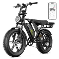 SISIGAD E Bikes Mountainbike Fatbike 20 Zoll Elektrofahrrad Herren Damen Elektro Fahrrad mit LCD Display und App, E Fatbike 48V 15Ah Batterie 250W Mot