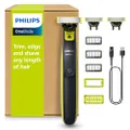 Philips OneBlade 360 Authentiek Face & Body Elektrische Baardtrimmer, Scheerapparaat en Body Groomer, 3x 360 mesjes, 3x Stoppelkam (1,3,5mm), 1x Body 