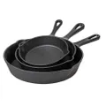 Blackwell Koekenpannenset - Skillet u00d8 16, 20 en 25 cm - Gietijzer - Zonder Anti-Aanbaklaa