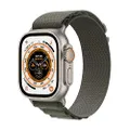 Apple Watch Ultra (GPS + Cellular, 49 mm) Compleet horloge - Titanium kast met groene Alpine gesp - Medium. voor het tracken van fysieke activiteiten,