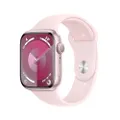 Apple Watch Series 9 GPS 45mm Smartwatch con cassa in alluminio rosa e Cinturino Sport rosa confetto - M/L. Fitness tracker, app Livelli O₂, display R