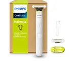 Philips OneBlade Intimate Trimmer & Scheerapparaat – Comfortabel Scheren en Trimmen van Intieme Zones, 2x SkinProtect Mesje, Waterproof, 45 Min. Draad