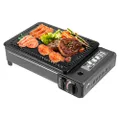 Gas Grill Herd, 41.5 * 28 * 11cm Camping Gasgrill 2-in-1 Tischgrill Gas Camping Grillset BBQ Set BBQ Barbecue Grill Campings Gasgrill Klein Campingkoc