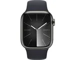Apple Watch Series 9 - GPS + Cellular - 41mm - Graphite Stainless Steel Case with Midnight Sport Band - M/L