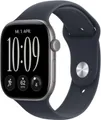 Apple Watch Series 12 (46mm) GPS Smartwatch Alu mit Sportarmband M/L space grau/navyblau