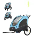 Homcom &#8211; Remolque infantil para bicicleta 3 en 1 azul y negro