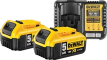 DeWalt DCB184-XJ 18V 5,0 Ah Accu (2x) + XR Multivoltage