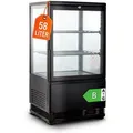GastroHero Kühlschrank Kühlvitrine 85 L - LED mit Glastür I abschließbar KV-58S, 80.5 cm hoch, 42.5 cm breit
