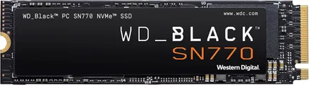 WD_BLACK SN770 NVMe SSD 1 TB (High-Performance Gaming SSD, PCIe Gen4, M.2 2280, Lesen 5.150 MB/s, Schreiben 4.900 MB/s) Schwarz