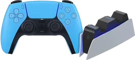 Sony PlayStation 5 DualSense Draadloze Controller Starlight Blue + BlueBuilt oplaadstation