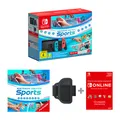 NINTENDO Switch Neon Red &amp; Blue, Sports &amp; Nintendo Switch Online 12 Month Membership, Red,Blue