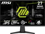 MSI MAG 275QF 68.6 cm WQHD Gaming Monitor - 2560x1440 Rapid IPS Panel, 180Hz / 0.5ms (GtG, Min.), 101% sRGB Farbraum, rahmenloses Design, HDR Ready - 