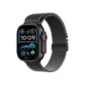 Apple Watch Ultra 2 (49 mm GPS + Cellular) Montre de Sport connectée avec Boîtier en Titane Noir et Bracelet Milanais Titane Noir (Large). Suivi de l’
