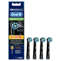 Oral-B CrossAction Opzetborstels Black, Verpakking Van 4, Black Edition