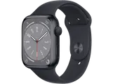 APPLE Watch Series 8 GPS 45mm Aluminiumboett i Midnatt &#8211; Sportband i Midnatt