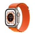 Apple Watch Ultra + Cellular, boîtier Titane 49mm avec Boucle Alpine Orange Taille L