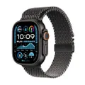 Apple Watch Ultra 2 (49 mm GPS + Cellular) Montre de Sport connectée avec Boîtier en Titane Noir et Bracelet Milanais Titane Noir (Medium). Suivi de l