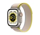 APPLE Watch Ultra Cellular &#8211; Titanium with Yellow &amp; Beige Trail Loop, Small / Medium, 49 mm, Yellow,Silver/Grey,Brown