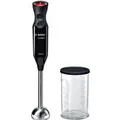 BOSCH Stabmixer ErgoMixx MS6CB6110, 4 Klingen, 12 Stufen, Turbotaste, schwarz, 1000 W, Mixbecher mit Deckel, ergonom. Griff, Made in Europe
