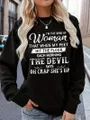 Grappige Cartoon Brief Sweatshirt voor Vrouwen