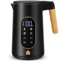 ForMe Edelstahl Wasserkocher 1,7 L mit Temperatureinstellung Temperaturwahl 40-100°C I LED Digitale Temperaturanzeige I Temperatur Einstellbar Kessel 