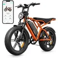 SISIGAD E-Bike Mountainbike 20'' Fat Tire 250W Motor, 48V 15Ah, herausnehmbarem Akku, fatbike, APP, Shimano, Heckmotor, 720 Wh, 7-Gang-Schaltung, 4 Fa